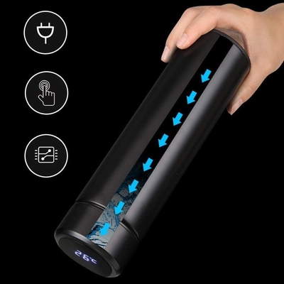 Botella de agua con pantalla de temperatura LED,botella de agua aislada de vacío de doble pared,acero inoxidable deportiva automotriz
