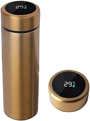 Botella de agua con pantalla de temperatura LED,botella de agua aislada de vacío de doble pared,acero inoxidable deportiva automotriz