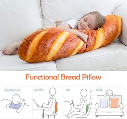 40 en 3D Simulación de forma de pan almohada suave Lumbal baguette de espalda cojín comida divertida Plush Juguete relleno