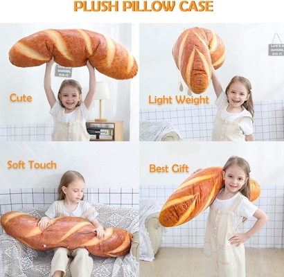 40 en 3D Simulación de forma de pan almohada suave Lumbal baguette de espalda cojín comida divertida Plush Juguete relleno