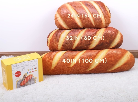 40 en 3D Simulación de forma de pan almohada suave Lumbal baguette de espalda cojín comida divertida Plush Juguete relleno