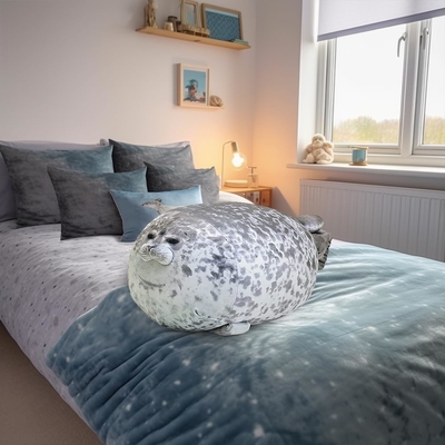 MerryXD Chubby Blob Seal almohada, relleno de algodón peluche juguete animal lindo medio océano