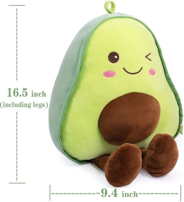 16.5 pulgadas acurrucado fruta de aguacate rellena suave peluche lanzar almohada regalo para los niños, comida en forma de lanzar almohada juguete para Navidad