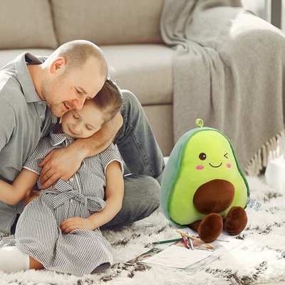16.5 pulgadas acurrucado fruta de aguacate rellena suave peluche lanzar almohada regalo para los niños, comida en forma de lanzar almohada juguete para Navidad