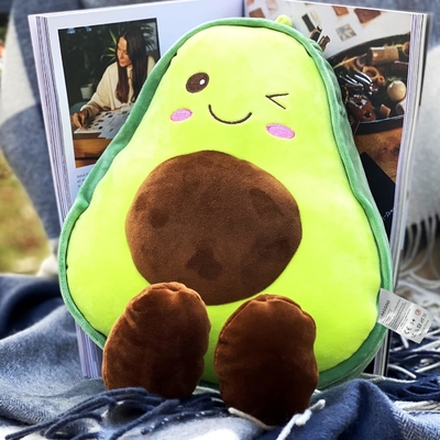 16.5 pulgadas acurrucado fruta de aguacate rellena suave peluche lanzar almohada regalo para los niños, comida en forma de lanzar almohada juguete para Navidad