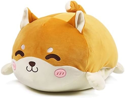 Shiba Inu almohada de peluche animal relleno lindo juguete de peluche animé chorreante Corgi Plushie Fluffy Kawaii almohada de abrazo suave
