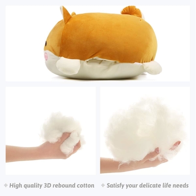 Shiba Inu almohada de peluche animal relleno lindo juguete de peluche animé chorreante Corgi Plushie Fluffy Kawaii almohada de abrazo suave
