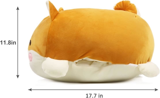 Shiba Inu almohada de peluche animal relleno lindo juguete de peluche animé chorreante Corgi Plushie Fluffy Kawaii almohada de abrazo suave