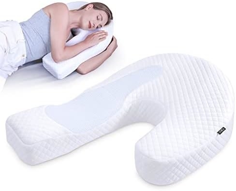 Almohada para el cuerpo del dormido lateral Almohada para el cuerpo del adulto Almohada de espuma de memoria con soporte de contorno en forma de U alivio del dolor con