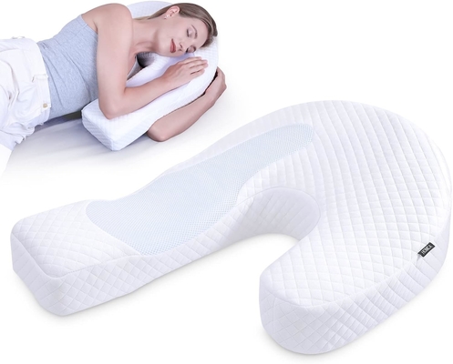 Almohada para el cuerpo del dormido lateral Almohada para el cuerpo del adulto Almohada de espuma de memoria con soporte de contorno en forma de U alivio del dolor con