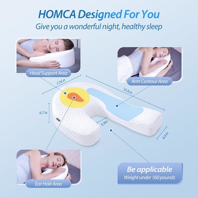 Almohada para el cuerpo del dormido lateral Almohada para el cuerpo del adulto Almohada de espuma de memoria con soporte de contorno en forma de U alivio del dolor con
