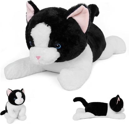 27 pulgadas gatos con peso de animales de peluche, acurrucado gatos con peso de peluche almohada gigante peluche regalo ideal para adultos y niños