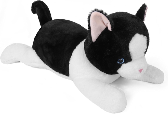 27 pulgadas gatos con peso de animales de peluche, acurrucado gatos con peso de peluche almohada gigante peluche regalo ideal para adultos y niños