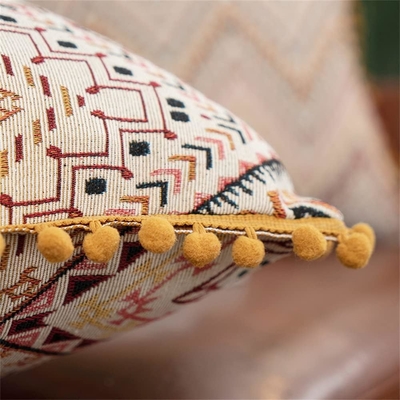 Almofada de almohada marroquí Pelo de pelo Almofada lateral étnica estadounidense Tassel Almofada lateral Almofada almohada cubierta de almohada de oficina
