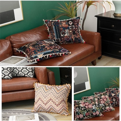 Almofada de almohada marroquí Pelo de pelo Almofada lateral étnica estadounidense Tassel Almofada lateral Almofada almohada cubierta de almohada de oficina