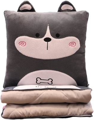Mantenga y almohada de viaje - Premium suave 2 en 1 manta de avión con almohada de bolsa suave