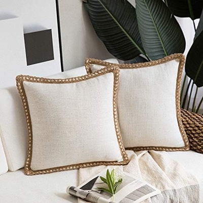 Phantoscope Pack de 2 Decorativo de la granja Arrojar almohadas, patrón sólido para el hogar