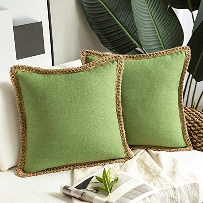 Phantoscope Pack de 2 Decorativo de la granja Arrojar almohadas, patrón sólido para el hogar
