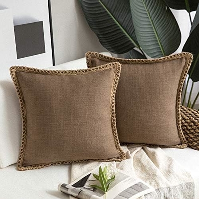 Phantoscope Pack de 2 Decorativo de la granja Arrojar almohadas, patrón sólido para el hogar