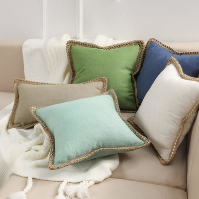 Phantoscope Pack de 2 Decorativo de la granja Arrojar almohadas, patrón sólido para el hogar