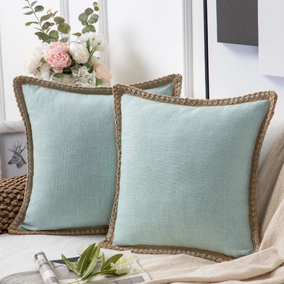 Phantoscope Pack de 2 Decorativo de la granja Arrojar almohadas, patrón sólido para el hogar