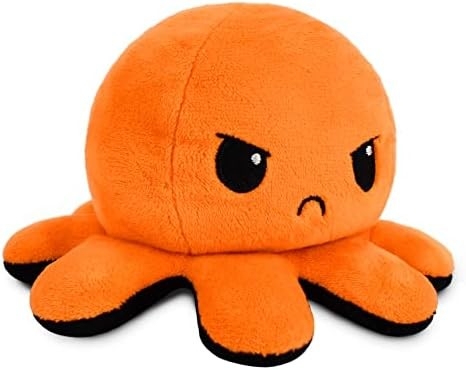 TeeTurtle - El original Plushie Pulpo Reversible - Amor + Odio - Dulces sensoriales Fidget animales rellenos que muestran su