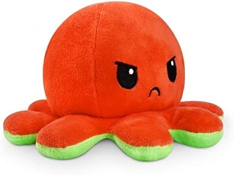 TeeTurtle - El original Plushie Pulpo Reversible - Amor + Odio - Dulces sensoriales Fidget animales rellenos que muestran su