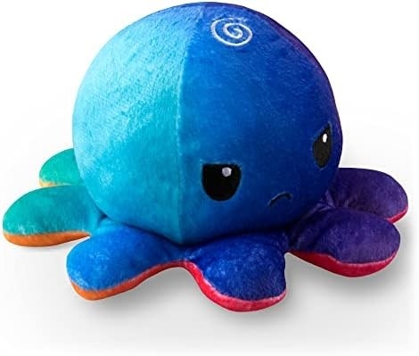 TeeTurtle - El original Plushie Pulpo Reversible - Amor + Odio - Dulces sensoriales Fidget animales rellenos que muestran su