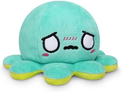 TeeTurtle - El original Plushie Pulpo Reversible - Amor + Odio - Dulces sensoriales Fidget animales rellenos que muestran su