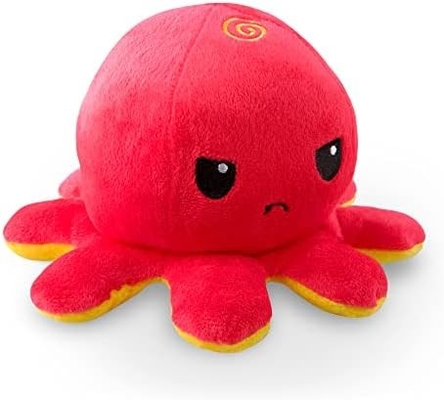 TeeTurtle - El original Plushie Pulpo Reversible - Amor + Odio - Dulces sensoriales Fidget animales rellenos que muestran su
