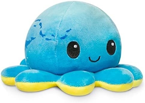 TeeTurtle - El original Plushie Pulpo Reversible - Amor + Odio - Dulces sensoriales Fidget animales rellenos que muestran su
