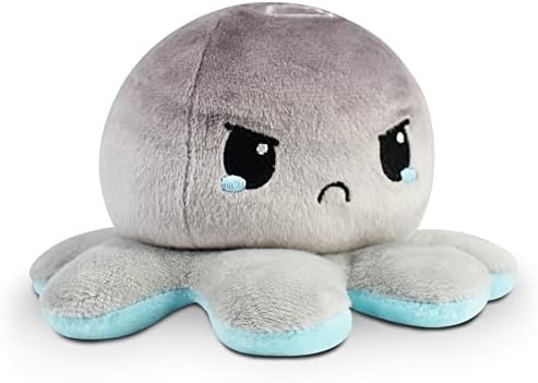 TeeTurtle - El original Plushie Pulpo Reversible - Amor + Odio - Dulces sensoriales Fidget animales rellenos que muestran su