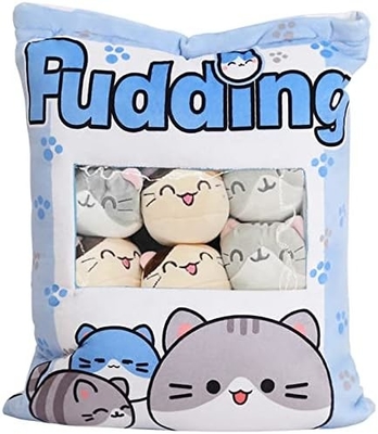 RHB Cute Plush Pillow Arrojar almohada extraíble Juguetes de animales rellenos Regalos creativos para niñas (gato)