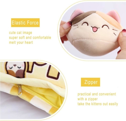RHB Cute Plush Pillow Arrojar almohada extraíble Juguetes de animales rellenos Regalos creativos para niñas (gato)