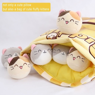 RHB Cute Plush Pillow Arrojar almohada extraíble Juguetes de animales rellenos Regalos creativos para niñas (gato)