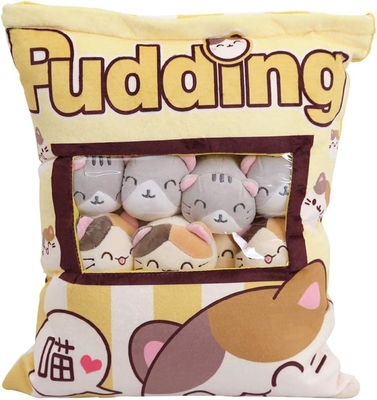 RHB Cute Plush Pillow Arrojar almohada extraíble Juguetes de animales rellenos Regalos creativos para niñas (gato)