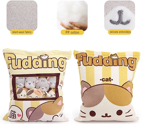 RHB Cute Plush Pillow Arrojar almohada extraíble Juguetes de animales rellenos Regalos creativos para niñas (gato)