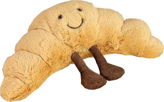 Peso Plush 9 &quot; Croissant Plush Sonrisa linda Croissant Paño almohada relleno Animales divertidos comida blanda Plushies