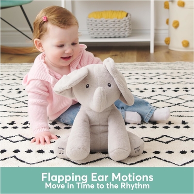 GUND Bebé Animado Flappy El Elefante Plush, Cantando Juguete de Bebé de Animales Rellenos para Edades 0 y Más, Gris, 12&quot;