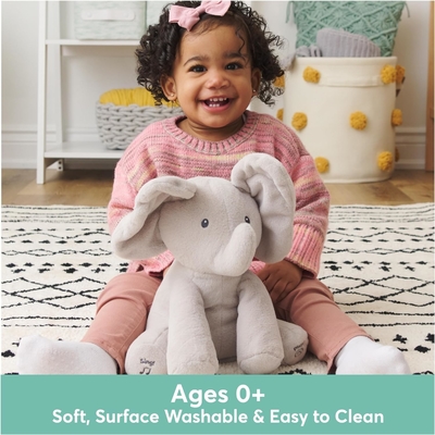 GUND Bebé Animado Flappy El Elefante Plush, Cantando Juguete de Bebé de Animales Rellenos para Edades 0 y Más, Gris, 12&quot;