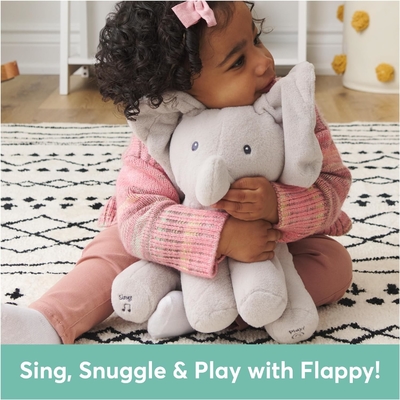 GUND Bebé Animado Flappy El Elefante Plush, Cantando Juguete de Bebé de Animales Rellenos para Edades 0 y Más, Gris, 12&quot;