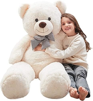 Misscindy Gigante Oso de peluche de peluche animales rellenos para novia o niños 47 pulgadas, (Blanco)