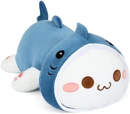 Onsoyours lindo gatito juguete de peluche de 25,5&quot; animal relleno mascota de gato anime suave gato almohada de peluche grande para niños (blanco A, 25.5