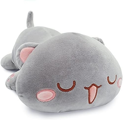 Onsoyours lindo gatito juguete de peluche de 25,5&quot; animal relleno mascota de gato anime suave gato almohada de peluche grande para niños (blanco A, 25.5
