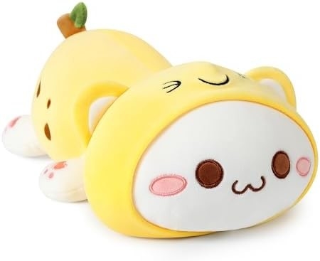 Onsoyours lindo gatito juguete de peluche de 25,5&quot; animal relleno mascota de gato anime suave gato almohada de peluche grande para niños (blanco A, 25.5
