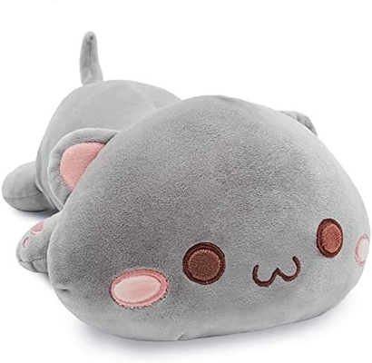 Onsoyours lindo gatito juguete de peluche de 25,5&quot; animal relleno mascota de gato anime suave gato almohada de peluche grande para niños (blanco A, 25.5