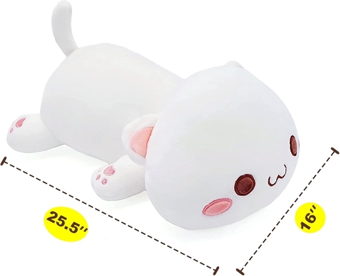 Onsoyours lindo gatito juguete de peluche de 25,5&quot; animal relleno mascota de gato anime suave gato almohada de peluche grande para niños (blanco A, 25.5