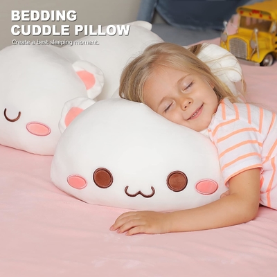 Onsoyours lindo gatito juguete de peluche de 25,5&quot; animal relleno mascota de gato anime suave gato almohada de peluche grande para niños (blanco A, 25.5