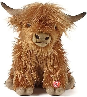 Animales rellenos marrones. Juguete de granja con sonido. Regalo de juguete suave para niños.