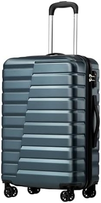 Valija PC ABS TSA equipaje de 3 piezas conjunto de cerradura girador Carry on (azul azul)